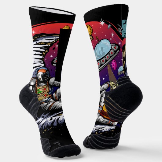 Space Moon Cheese Sokken (Gebogen)