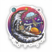 Space Moon Cheese Sticker (Voorkant)