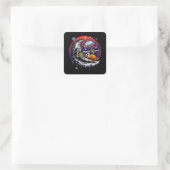 Space Moon Cheese Vierkante Sticker (Tas)
