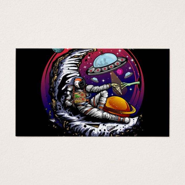 Space Moon Cheese Visitekaartje (Voorkant)