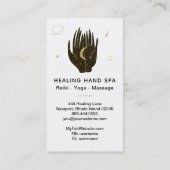 *~* Space Moon Stars Celestial Gold Healing Hands Visitekaartje (Achterkant)