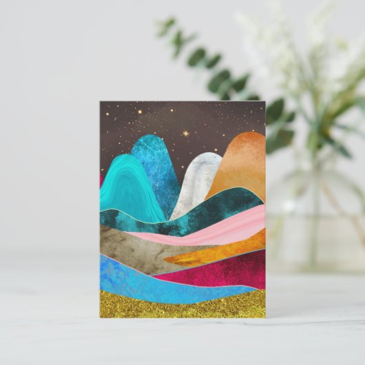 Space Mountains Briefkaart (Staand voorkant)