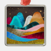 Space Mountains Metalen Ornament (Voorkant)