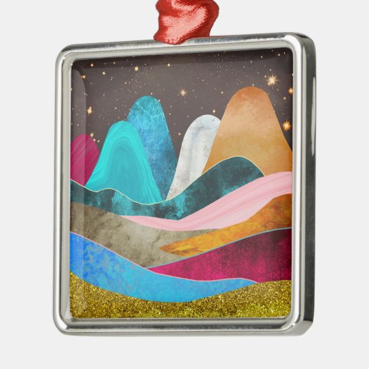 Space Mountains Metalen Ornament (Links)