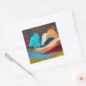Space Mountains Vierkante Sticker (Envelop)