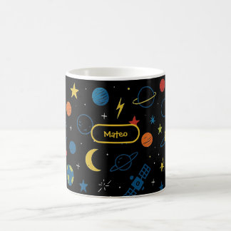 Space Mug with Rocket Ship and Planets for Boys Koffiemok
