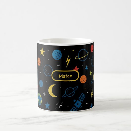 Space Mug with Rocket Ship and Planets for Boys Koffiemok (Center)