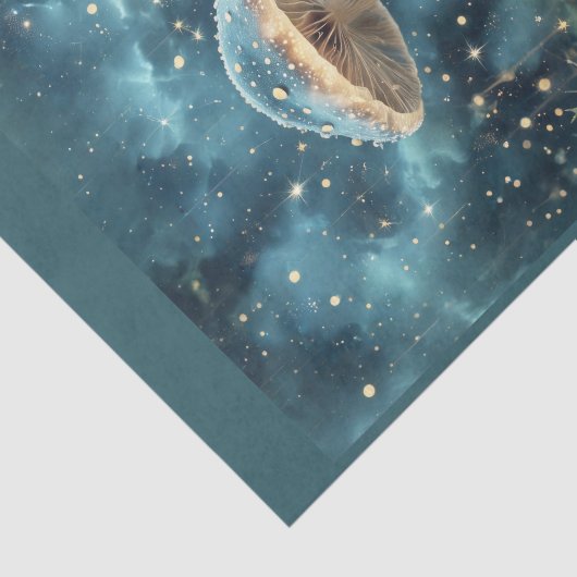 Space Mushroom in een sterrenstelsel Tissuepapier (Detail)