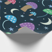 Space Mushroom met Maan en Sterren Cadeaupapier (Hoek)