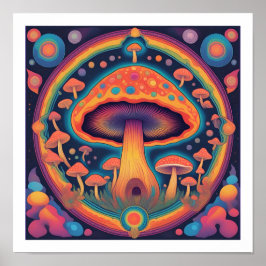 Space Mushrooms Poster