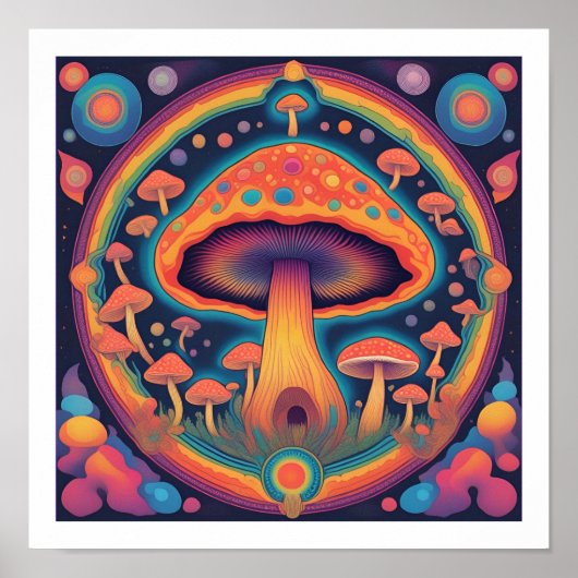 Space Mushrooms Poster (Voorkant)