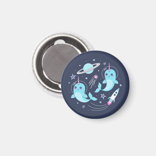 Space Narwhals Magneet (Voorkant / Achterkant)