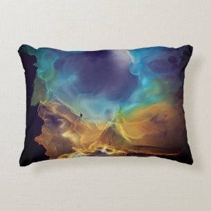 Space Nebula blue Alcohol Inkt art. Accent Kussen