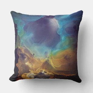 Space Nebula blue Alcohol Inkt art. Buitenkussen