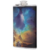 Space Nebula blue Alcohol Inkt art. Heupfles (Links)