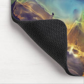 Space Nebula blue Alcohol Inkt art. Muismat (Hoek)