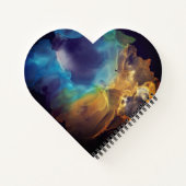 Space Nebula blue Alcohol Inkt art. Notitieboek (Achterkant)