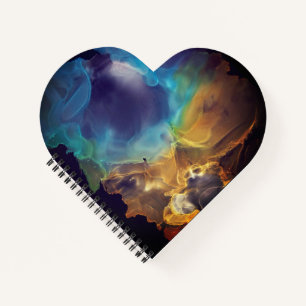 Space Nebula blue Alcohol Inkt art. Notitieboek