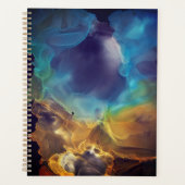 Space Nebula blue Alcohol Inkt art. Planner (Voorkant)