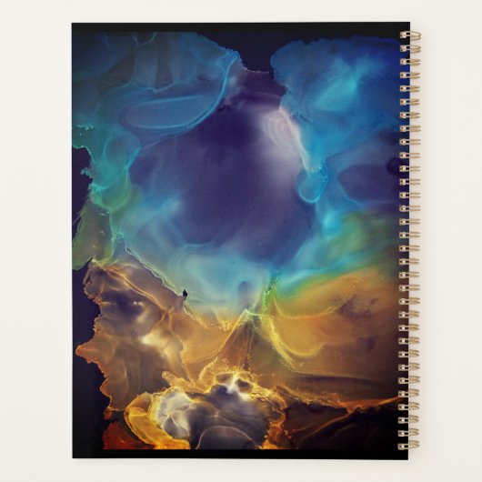 Space Nebula blue Alcohol Inkt art. Planner (Achterkant)