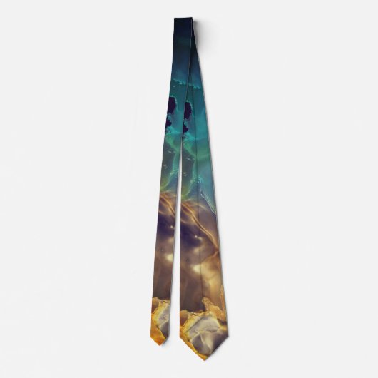 Space Nebula blue Alcohol Inkt art. Stropdas (Achterkant)