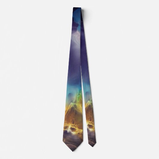 Space Nebula blue Alcohol Inkt art. Stropdas (Voorkant)