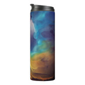Space Nebula blue Alcohol Inkt art. Thermosbeker (Geroteerd rechts)