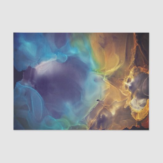 Space Nebula blue Alcohol Inkt art. Tissuepapier (Voorkant)