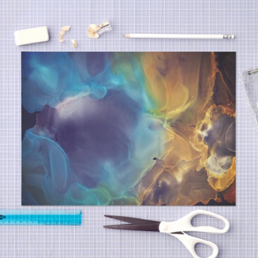 Space Nebula blue Alcohol Inkt art. Tissuepapier (Craft)