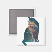 Space Nebula Cat Magneet (Voorkant / Achterkant)