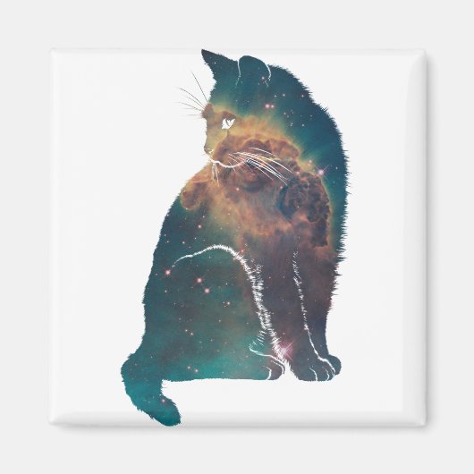 Space Nebula Cat Magneet (Voorkant)