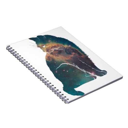 Space Nebula Cat Notitieboek (Rechterzijde)