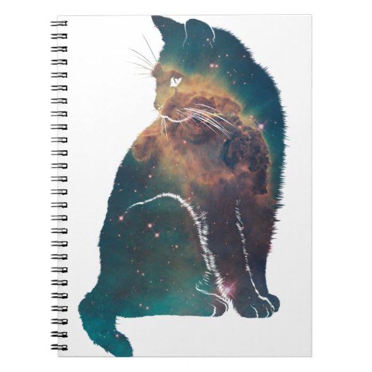 Space Nebula Cat Notitieboek (Voorkant)