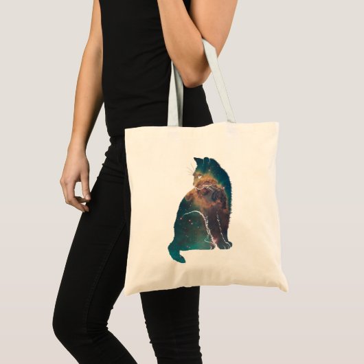 Space Nebula Cat Tote Bag (Voorkant (product))