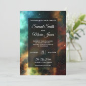 Space Nebula Kleurrijke Galaxy bruiloft uitnodigin Kaart (Staand voorkant)