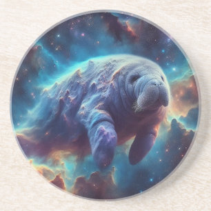 Space Nebula Manatee Zandsteen Onderzetter