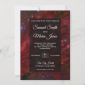 Space Nebula Maroon Galaxy Wedding Kaart (Voorkant)