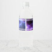 Space Nebula Paarse Galaxy Monogram Waterfles Etiket (Achterkant)