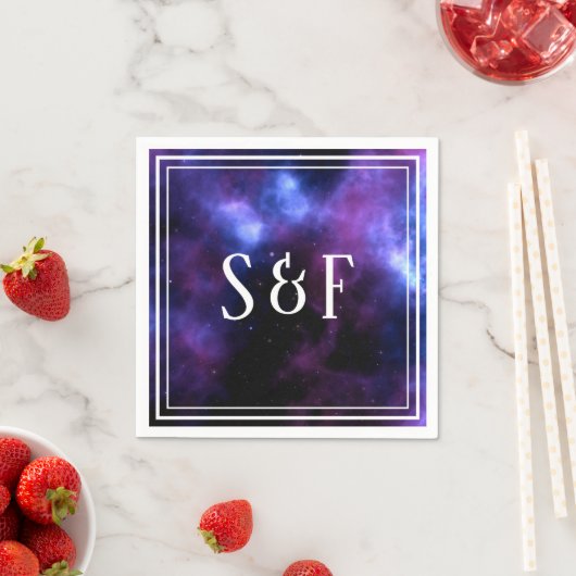 Space Nebula Paarse Galaxy Trouwpapier Servet (Insitu)