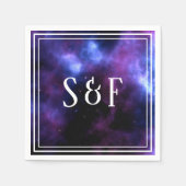 Space Nebula Paarse Galaxy Trouwpapier Servet (Voorkant)