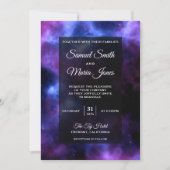 Space Nebula Paarse Galaxy Wedding Kaart (Voorkant)