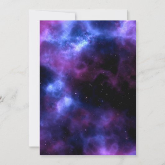 Space Nebula Paarse Galaxy Wedding Kaart (Achterkant)
