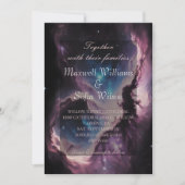 Space Nebula Paarse Galaxy Wedding Kaart (Voorkant)