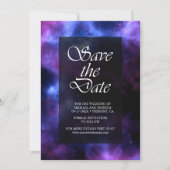 Space Nebula Paarse Sfeer Huwelijk Save The Date (Voorkant)