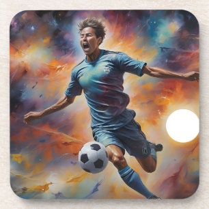 Space Nebula Soccer Shot Bier Onderzetter
