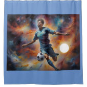 Space Nebula Soccer Shot Douchegordijn (Voorkant)