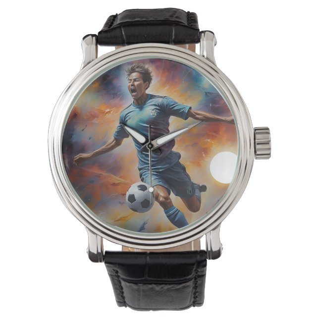 Space Nebula Soccer Shot Horloge (Voorkant)