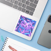 Space Nebula Uil Sticker (Laptop met iPhone)