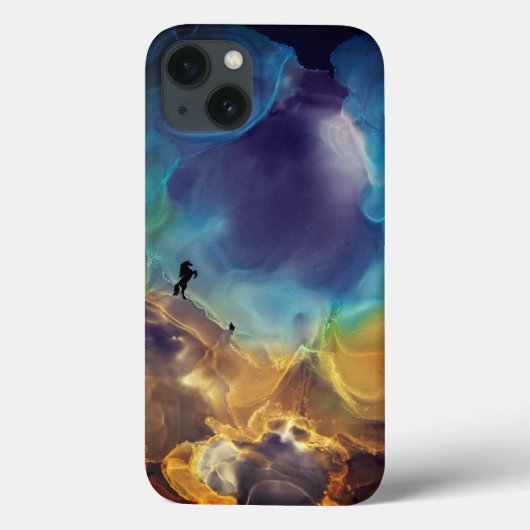 Space Nebula unicorn blue Alcohol Inkt art. Case-Mate iPhone Case (Achterkant)