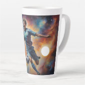 Space Nebula Voetbal Schot Latte Mok (Rechterhoek)
